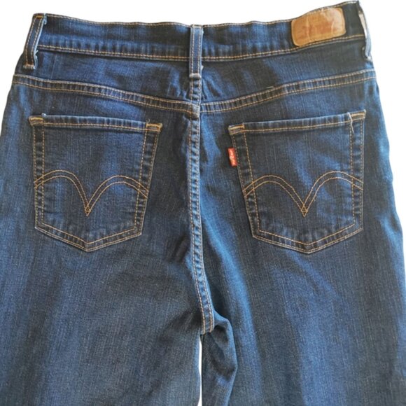 Levis Perfectly Slimming 512 Boot Cut High Rise Indigo Wash Jeans - Sz 10 - Picture 5 of 9